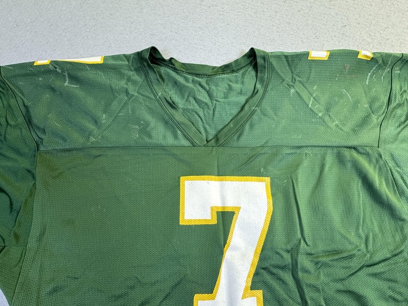 DeLong Football Jersey Mens Large Green Mesh Practice #7 V Neck Raglan Top gallery