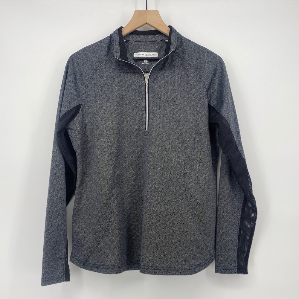 Pebble Beach Pullover Large Blue Dry-Luxe Performance Quarter-Zip Excellent