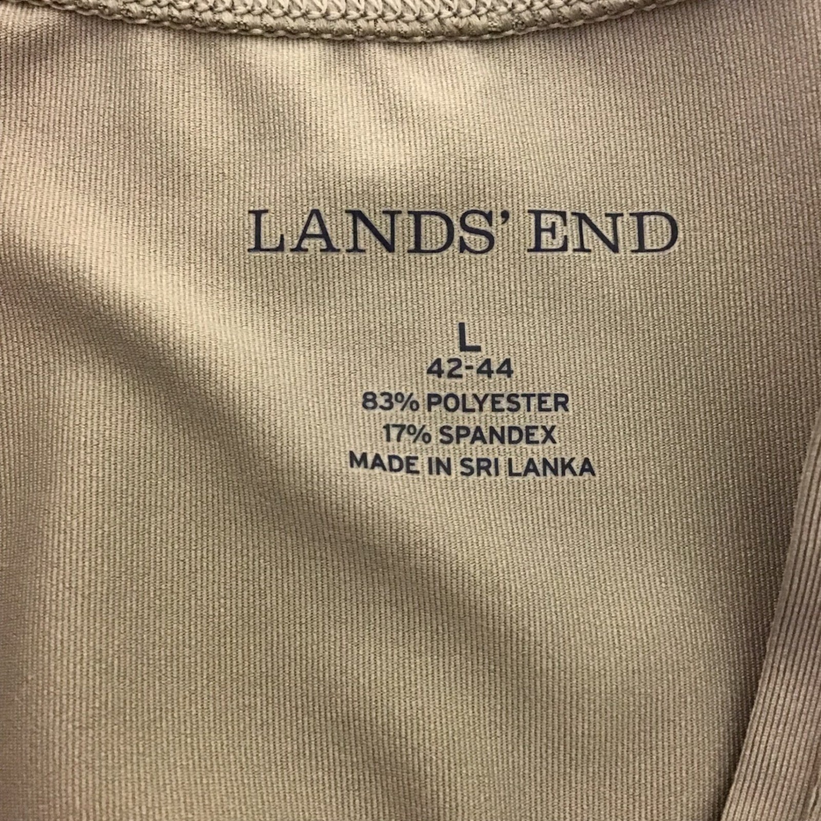 Lands End Mens Gray Quarter Zip Performance Short Sleeve Shirt Large L 42-44 gallery