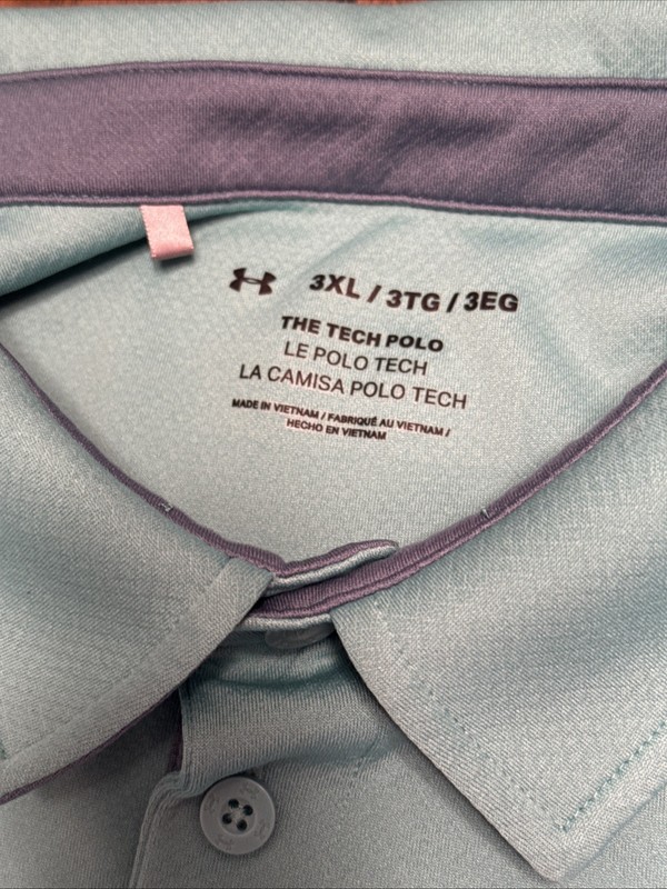 Under Armour Men's BUNDLE-2 Polos Aqua Green And Burgundy Size 3XL gallery