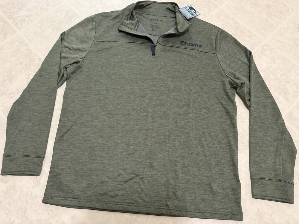 Costa 1/4 Zip Mock Neck Pullover Light Weight - Green - Mens XXL NWT