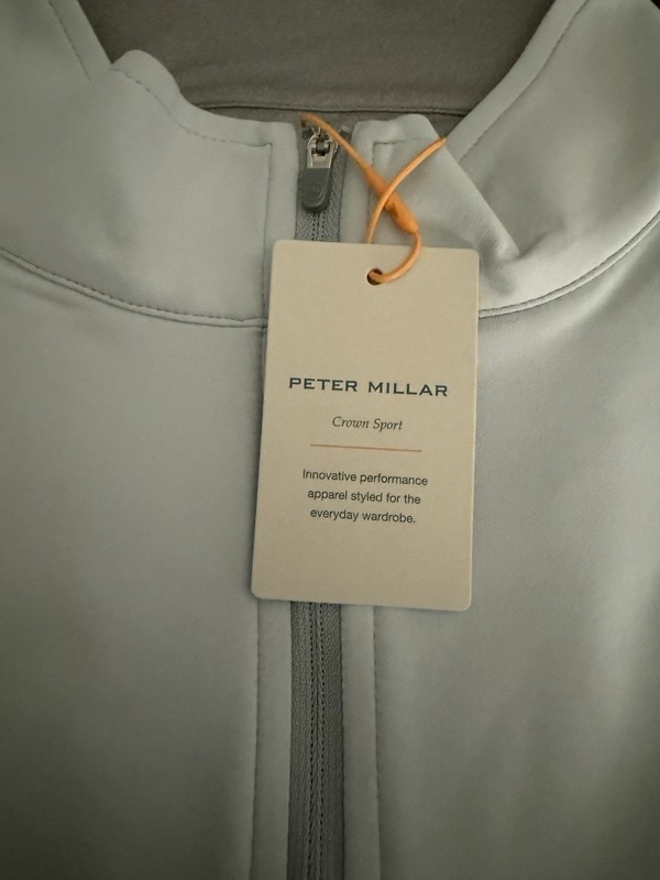 Peter Millar Size Small Perth Performance Quarter-Zip, British Grey, NWT, $140 gallery