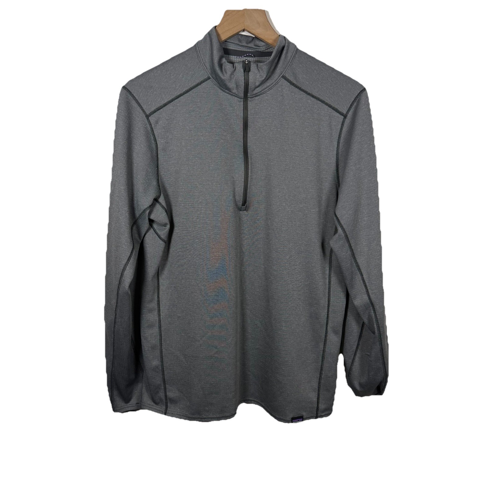Patagonia Men’s Capilene Midweight Baselayer Size M Gray Outdoor Hiking 1/4 Zip gallery