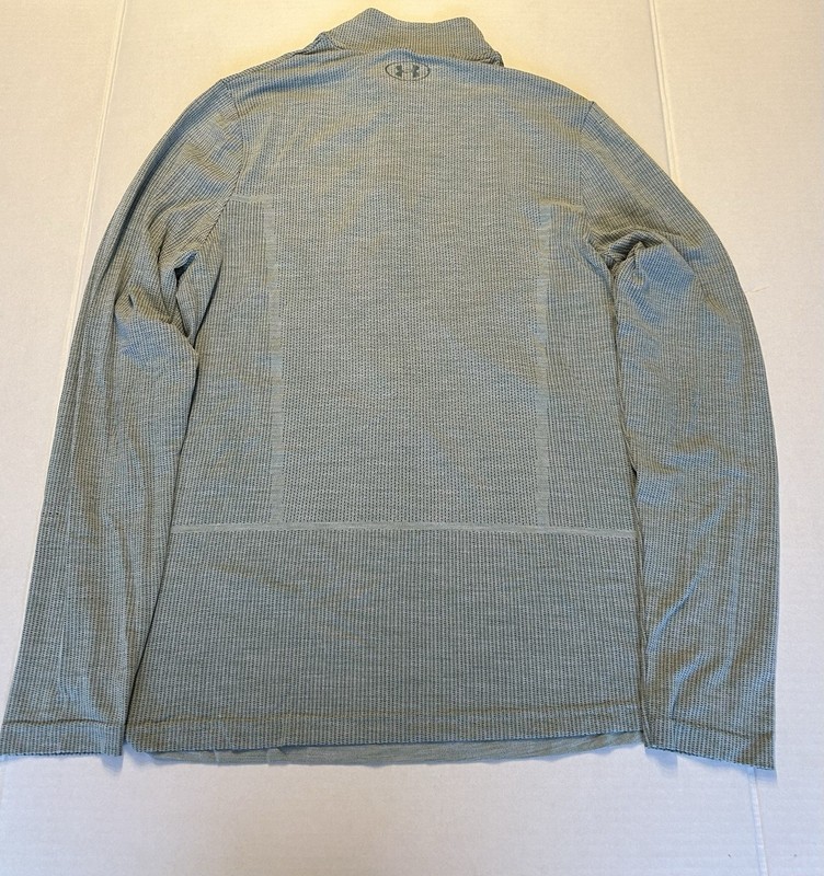 Under Armour Fitted 1/4 Zip Pullover Long Sleeve Athletic Top Gray Green Large gallery