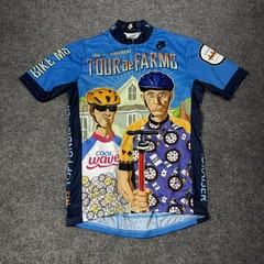 Champion System Cycling Jersey Shirt Mens Medium Blue Full Zip MS Tour De Farms