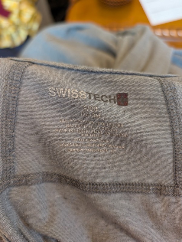 Swiss Tech S Long Sleeve Base Layer Shirt | Light Grey Thermal gallery