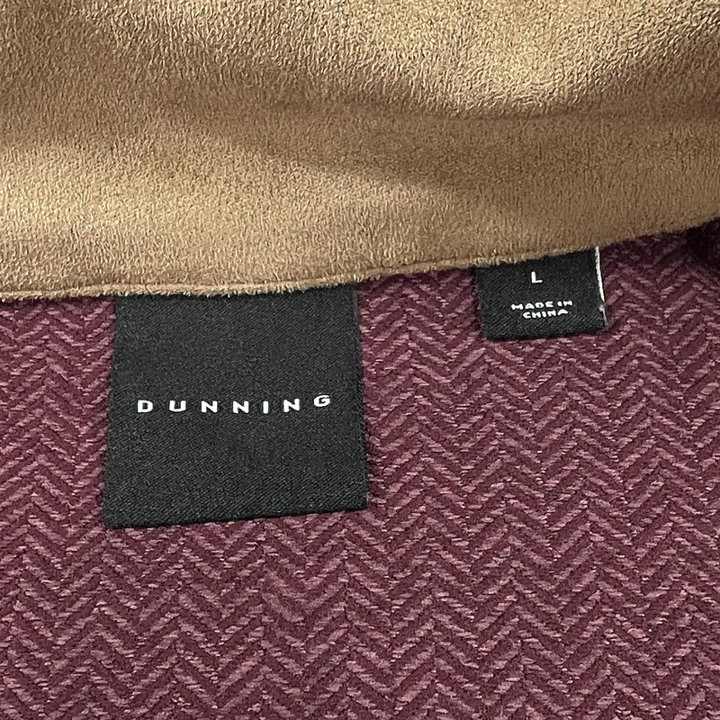 Dunning 1/4 Zip Golf Sweater Mens Large Red Elbow Patches Pullover Herringbone gallery