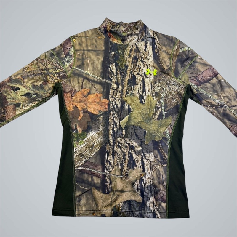 UA ColdGear Infrared Scent Control Camo Mock Neck Shirt Mens Large Hunting Gear gallery