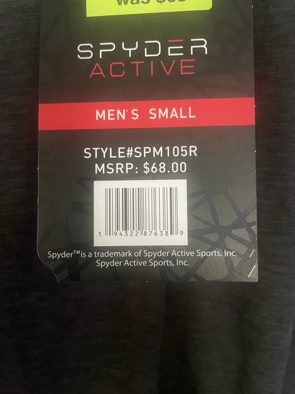 Spyder Active Breathable Quick Dry Stretch Long Sleeve Shirt Mens S SPM105 Gray gallery