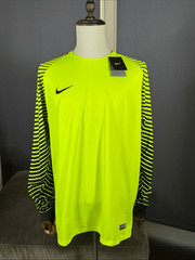 Nike Men’s Long Sleeve Gardien Goalkeeper Shirt Neon Yellow and Black Size XL