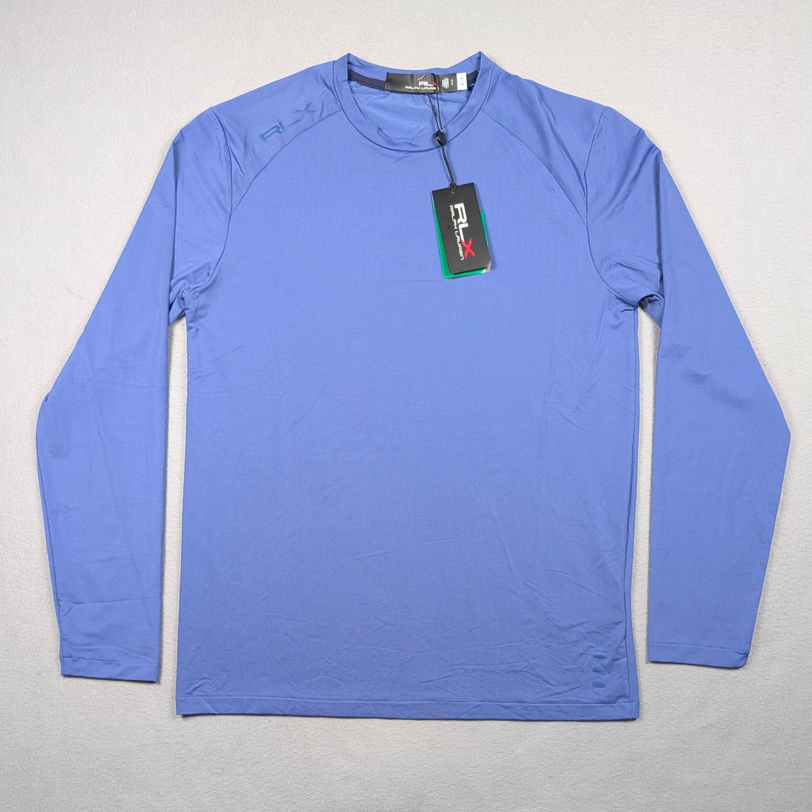 RLX Ralph Lauren Performance Shirt Mens Small Blue Long Sleeve Crewneck NEW gallery