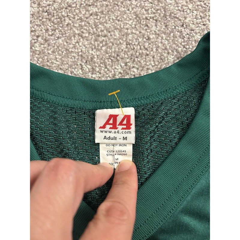 A4 Football Jersey Mens M Green Excellent Pride Lion Graphic Mesh Practice Shirt gallery