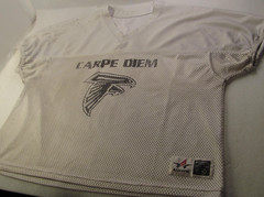 Falcons Football Jersey Mens White XL Vtg Carpe Diem Gym Workout Mesh Shirt