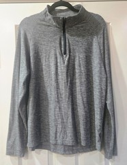 LEG3ND Breathe Men’s Heather Gray 1/4 Zip Mock Neck Pullover Top Size L