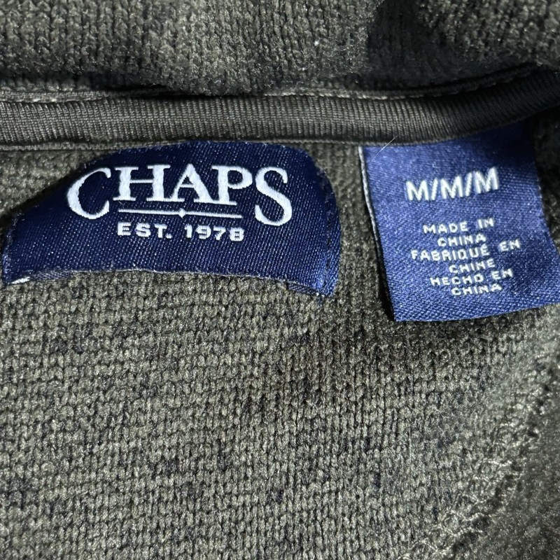 Chaps Men Green Long Sleeve 1/4 Zip Pullover Sweat Shirt Size Medium gallery