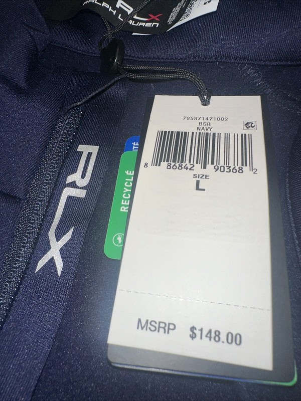 RLX Ralph Lauren Men’s 1/4 Zip Luxury Performance Jersey Pullover Navy/Large gallery