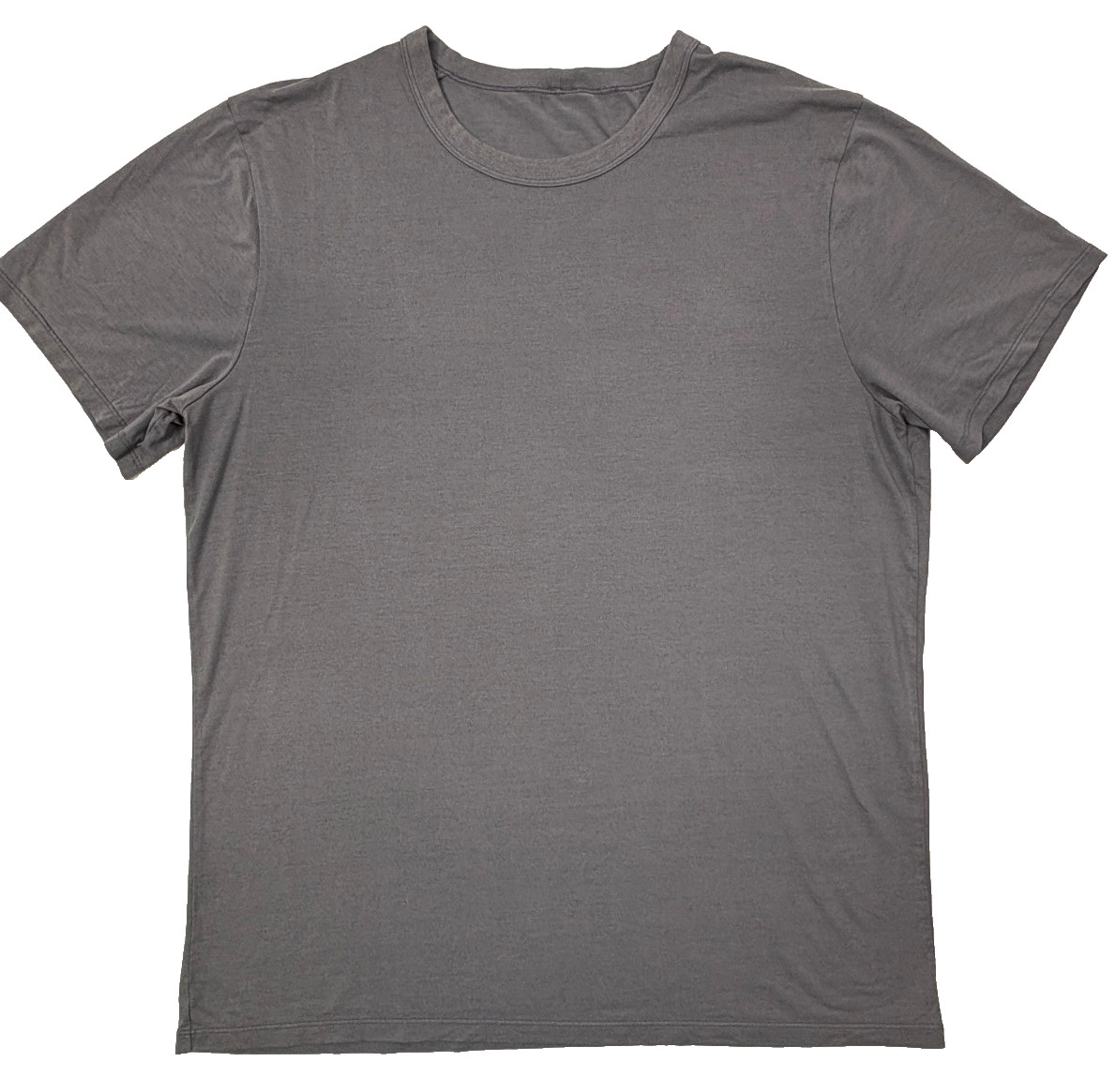 Lululemon Mens Large Charcoal Gray Performance Stretch T Shirt Soft Athletic Tee gallery