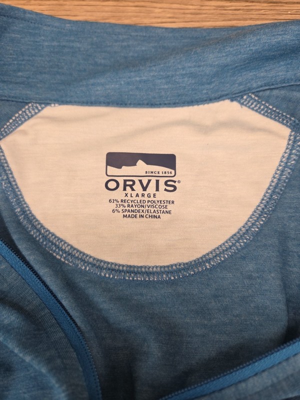 Orvis 1/4 Zip Lightweight DriCast Pullover Performance XL UPF 50+ Fishing Hiking gallery