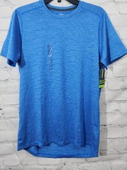 DSG Performance Training Tee SS T-Shirt Blue Striped Men Small – NEW