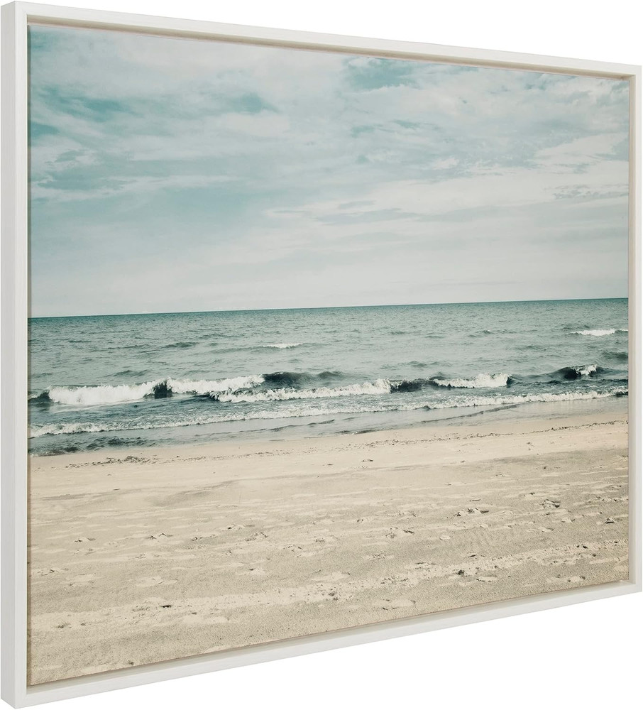 Sylvie Beach Framed Canvas Art by F2Images - Coastal Decor 31.5x41.5
