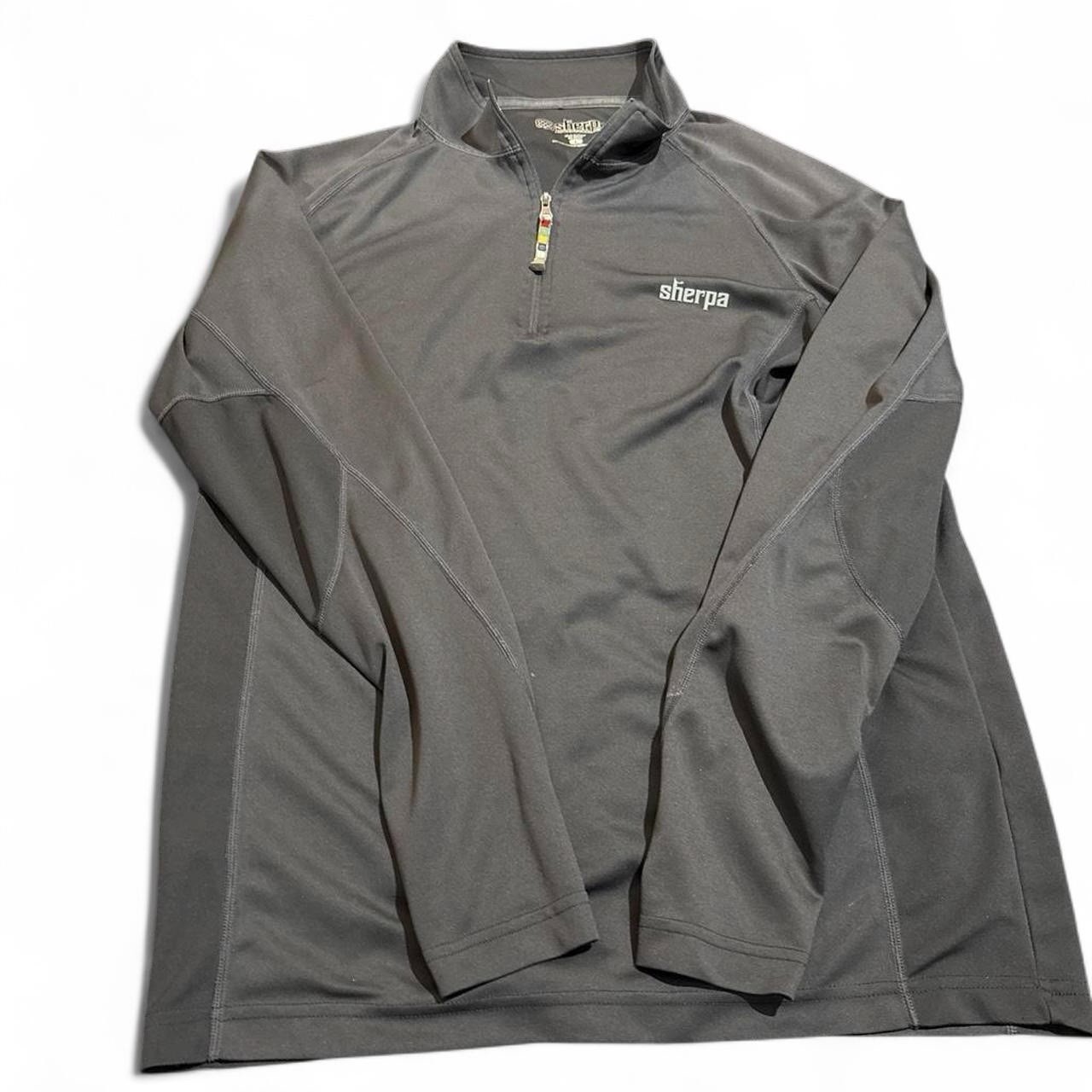 Sherpa Men's 1/4 Zip Mock Neck Pullover Polyester Long Sleeve Gray L gallery