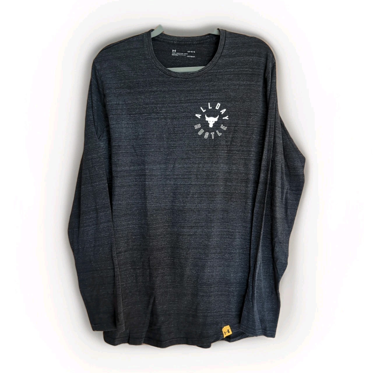 Under Armour Project Rock All Day Hustle Tee Gray Sz L Heatgear Long Sleeve gallery