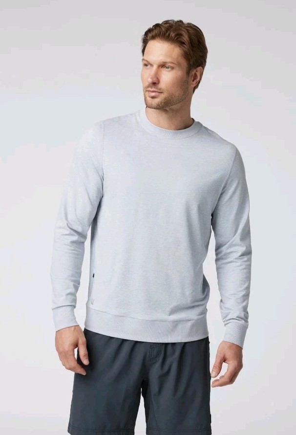 Vuori Ponto Performance Crew Neck Top Men’s M Heather Grey DreamKnit Lightweight