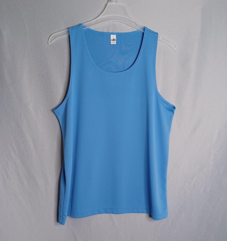 ALO Tank Top Mens Medium Blue Mesh Athletic Running Training Quick Dry Workout gallery