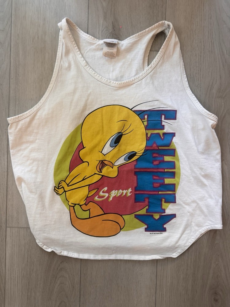 Looney Tunes Tweety unisex Vintage Tank Top Small/Medium 100% Cotton