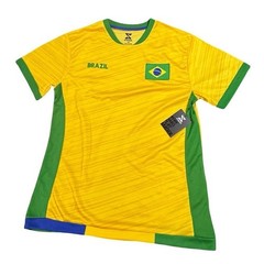 Striker Brazil Soccer Jersey Mens XL Yellow Green Blue Flag Patch New NWT