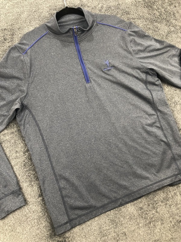 Johnnie-O Pullover Mens Large Gray Phoenix CC Prep-Formance Quarter Zip Golf gallery