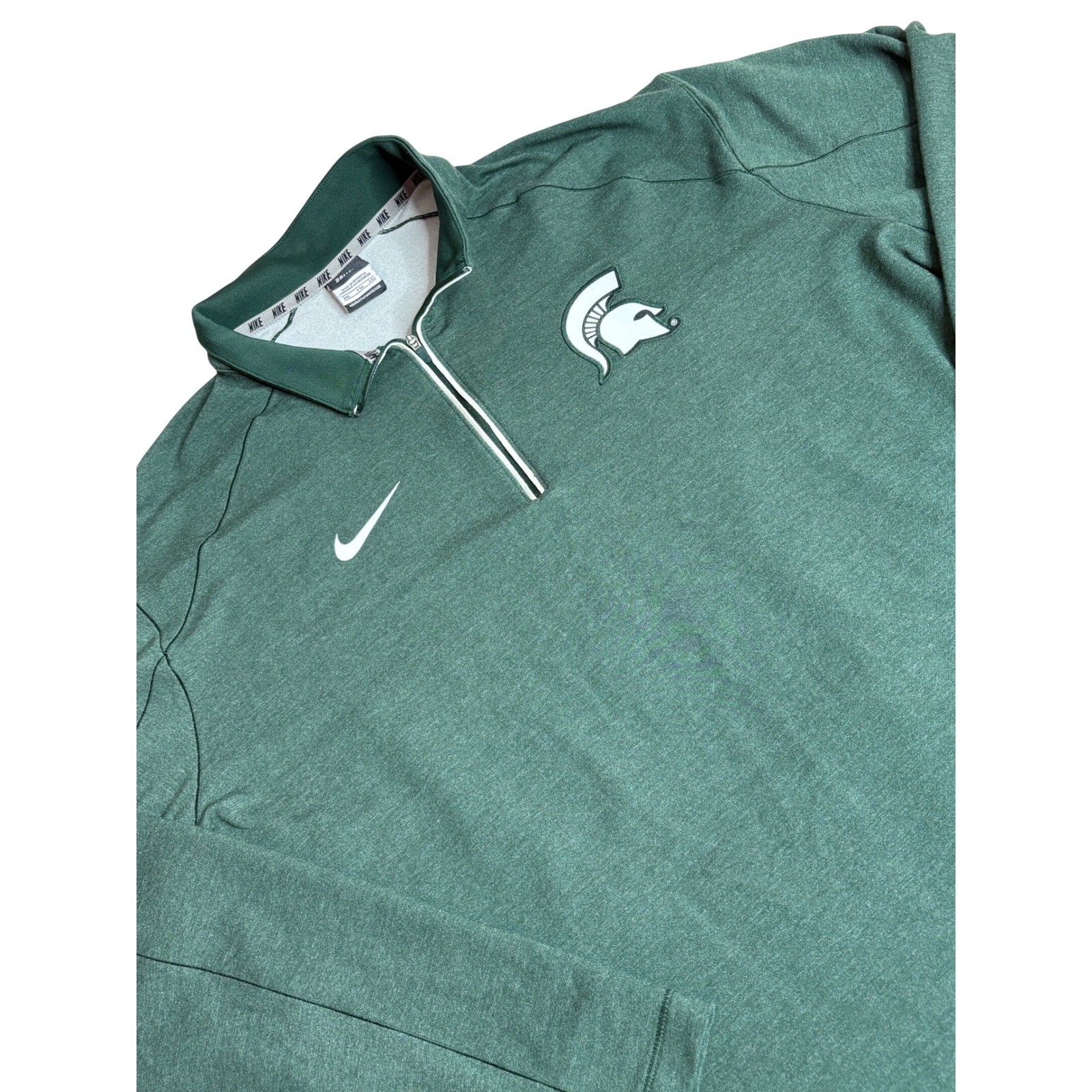 Nike Dri Fit Michigan State Spartans Quarter Zip Pullover Men's XXL Green gallery
