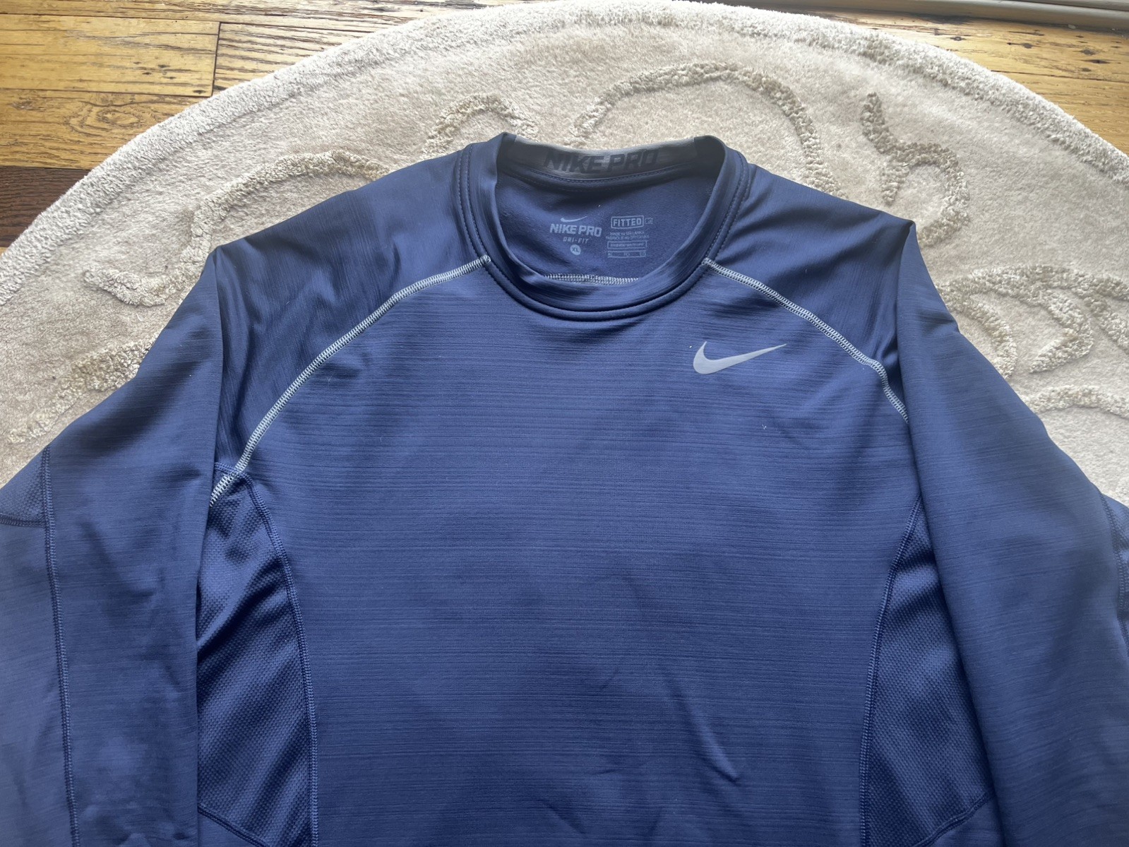 Nike Pro Dri-Fit Fitted Men's Navy Active Pullover Long Sleeve Size XL gallery