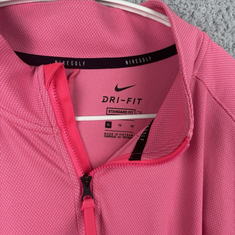 Nike Golf Dri-FIT 1/4 Zip Pullover Pink Mens Size XL CU9828-639 Long Sleeve Top gallery