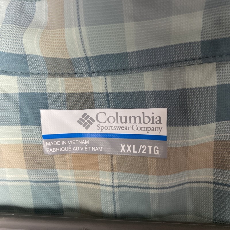 Columbia Omni Shade Silver Ridge Lite Vented Fishing Shirt Strips Mens Size 2XL gallery