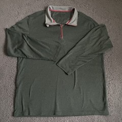 MAELREG Pullover Mens XL Green 1/4 Zip Performance Long Sleeve Shirt Athletic