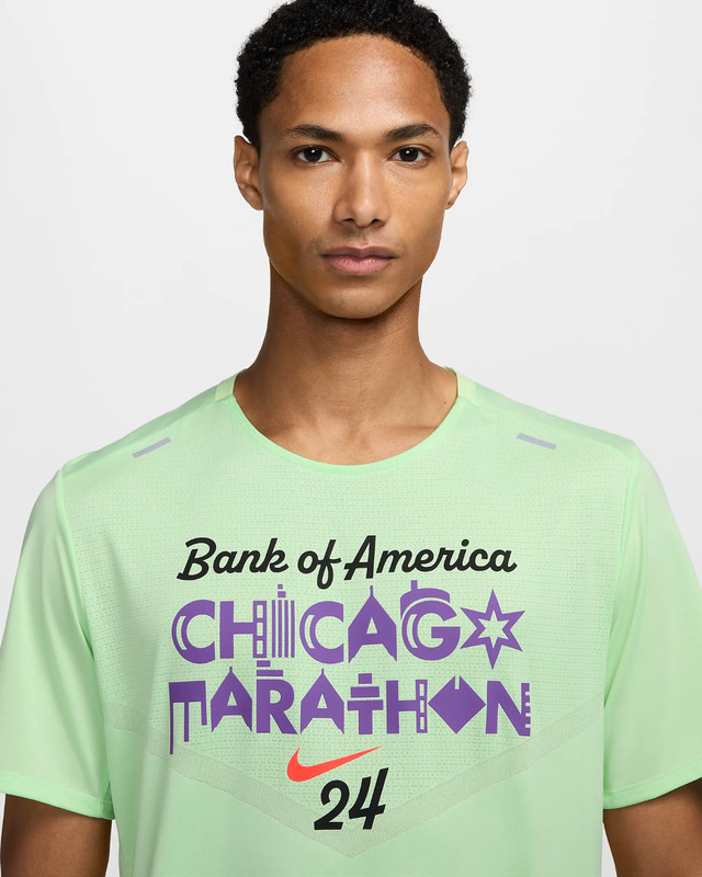 NWT BOA Nike Men Chicago Marathon 2024 Rise 365 Running Shirt top FV6329-376 gallery