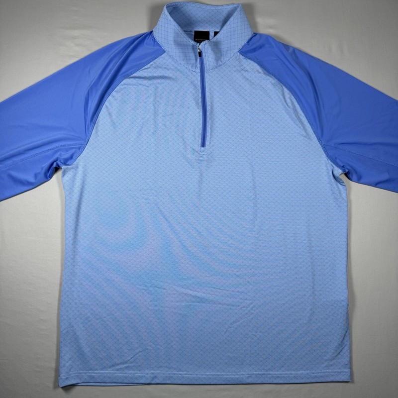 Dunning Golf Quarter Zip Pullover XL Blue Performance Stretch Long Sleeve gallery
