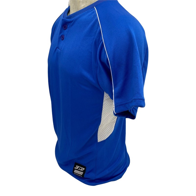 3n2 Clutch Apparel Shirt Mens Small Blue Baseball Short Sleeve Mesh Inset Work gallery
