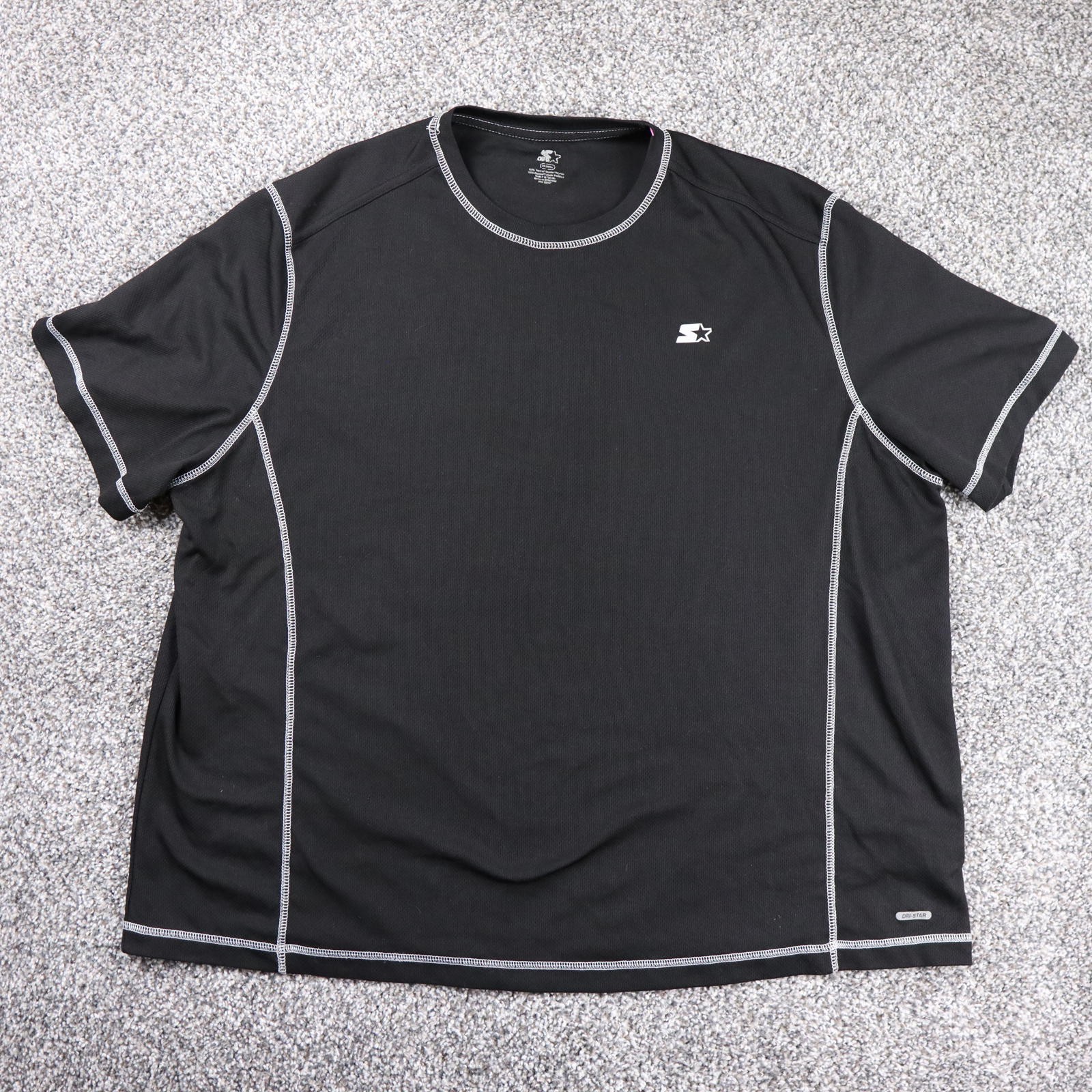 Men's Vintage Starter Workout Shirt Tee 2XL Black Mesh Sheer gallery
