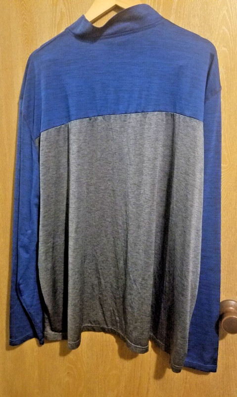 Real Essentials Men's Shirt Quarter Zip Size 3XL Blue and Gray Athletic Wear gallery