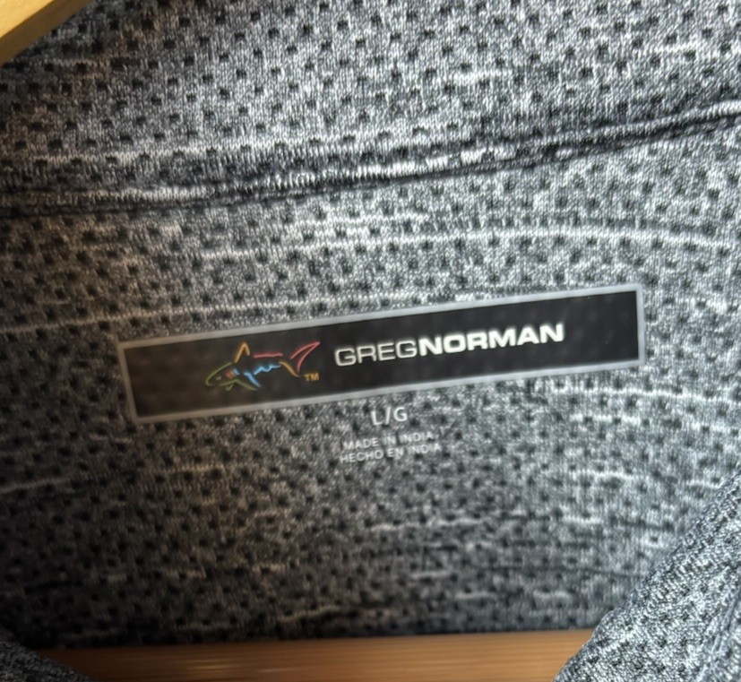 Greg Norman Quarter Zip Men’s Pullover Size L Gray Golf Long Sleeve Casual gallery