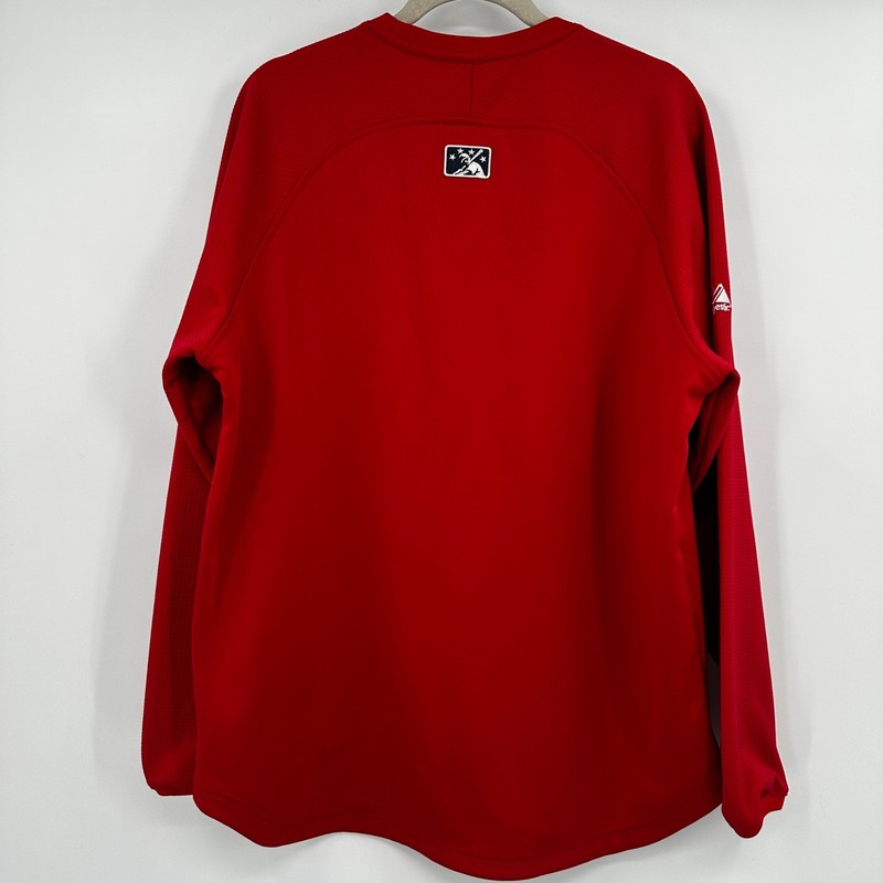 Majestic Athletic Red Pullover Baseball Training Top Mens Large Senators gallery