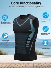 Men Athletic Compression Shirt Workout Shaper Tank Top Base Layer Sport Gym Vest