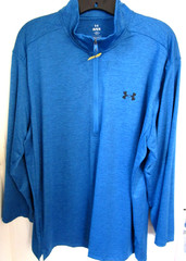 Under Armour 1/4 Zip Pullover Shirt Mens L Blue Heather Long Sleeve Loose Fit EC