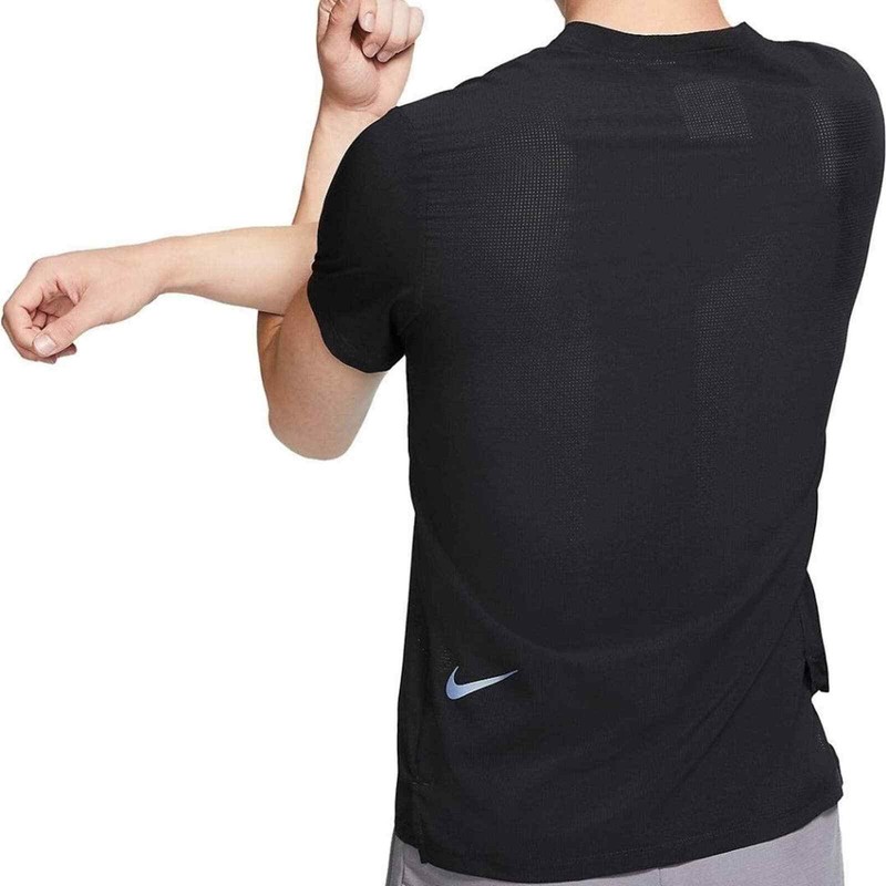 Nike Tech Pack SS Running Top Pocket Tee T Shirt Black Gray Reflective Small gallery