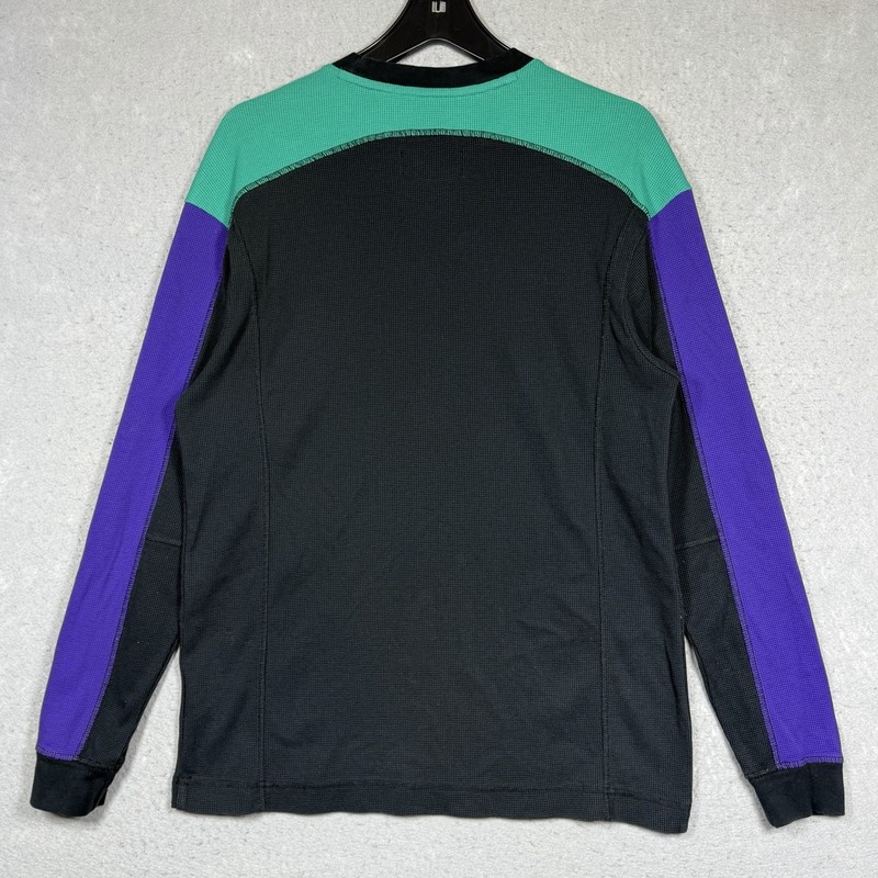 Jordan Mountainside Thermal Shirt Men's Medium Black Green Purple Waffle Knit gallery