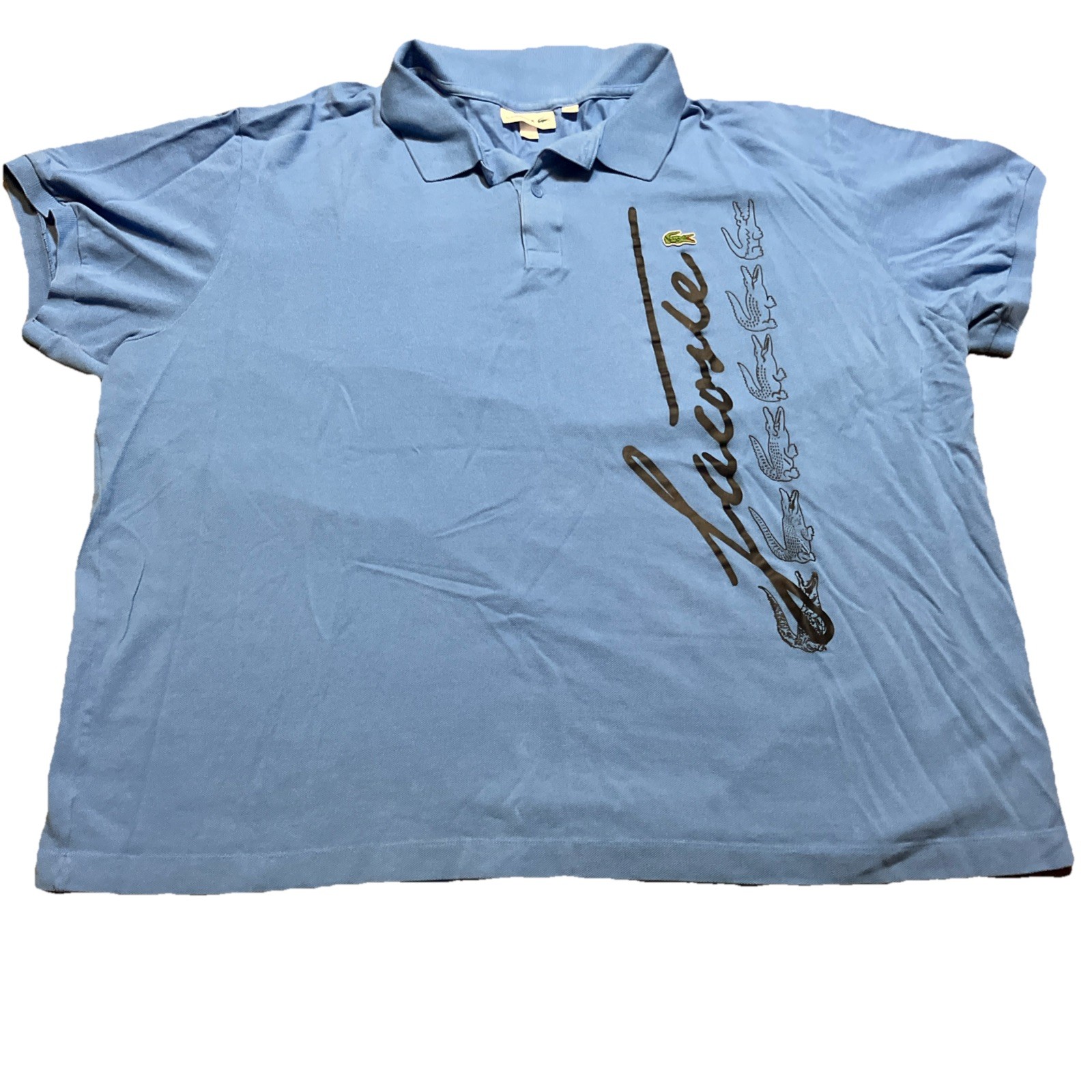 Mens Lacoste Cotton Light Blue Graphic T-Shirt 3XLB 3XL BIG TALL gallery