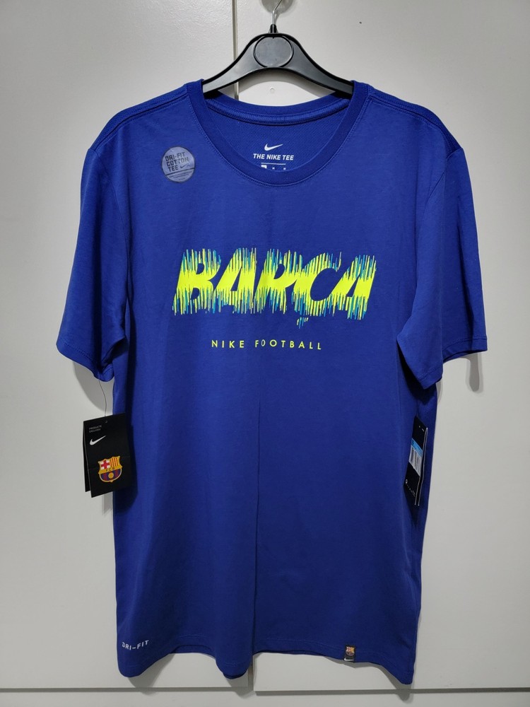 NIKE FC BARCELONA DRI-FIT SHORT SLEEVE TEE T-SHIRT SIZE M (924178 455) BLUE