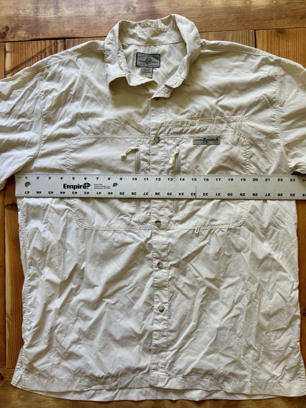 Hook & Tackle Outfitters Men's Technical Fishing Shirt Beige, Size Large gallery